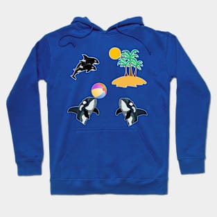 summer vibe with orca at sea Hoodie